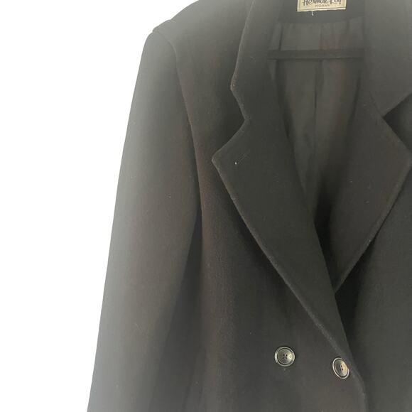Herman Kay Vintage 90s Plus Size 14W Black Wool Blend‎ Double Breasted Jacket - Picture 5 of 14